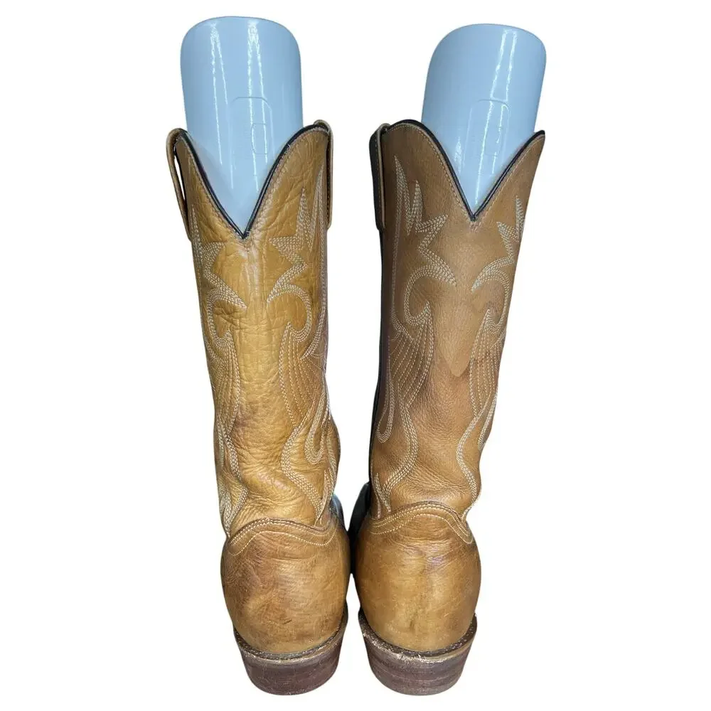 Vintage Durango Men’s Brown Leather Wide Western Cowboy Boots Size US 9 EE